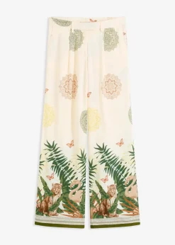Weite Hose aus Viskose mit Bordürenprint