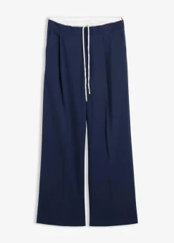 Weite Hose aus Viskose-Mix