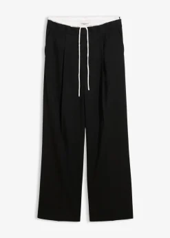 Weite Hose aus Viskose-Mix