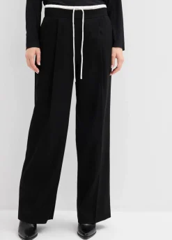 Weite Hose aus Viskose-Mix