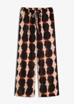 weite Hose mit Batik-Print