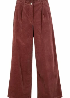 Weite Stretchcord-Culotte mit High-Waist-Bequembund, 7/8-Länge