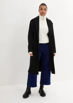 Weite Stretchcord-Culotte mit High-Waist-Bequembund, 7/8-Länge