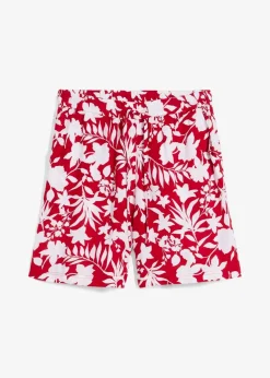 Weite Viskose Shorts mit High-Waist-Bequembund