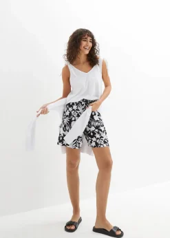 Weite Viskose Shorts mit High-Waist-Bequembund