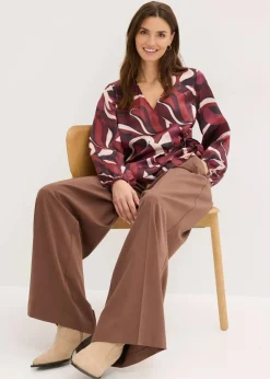 Wickelbluse aus fließendem Satin