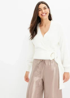 Wickelpullover mit Accessoire