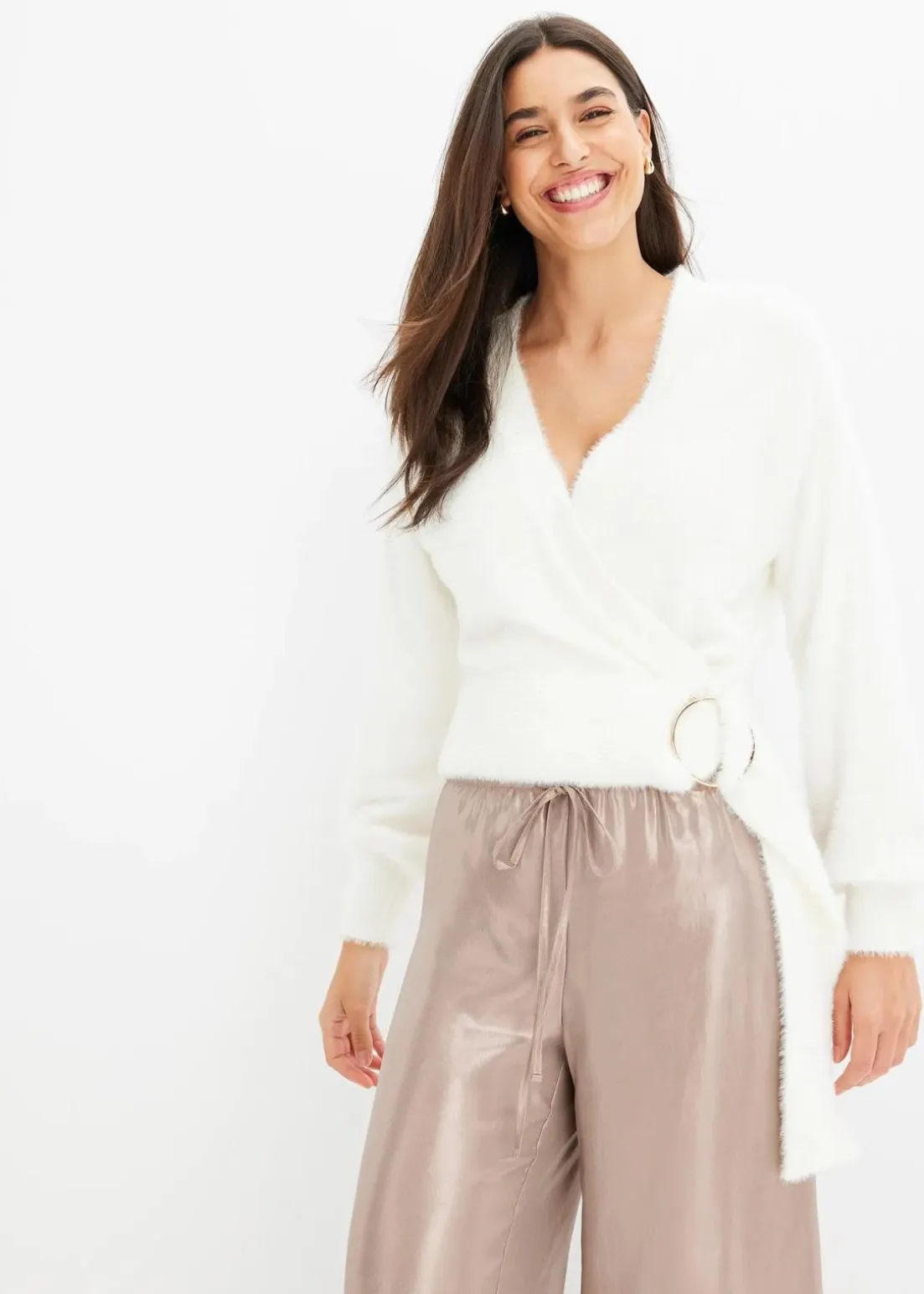 Wickelpullover mit Accessoire