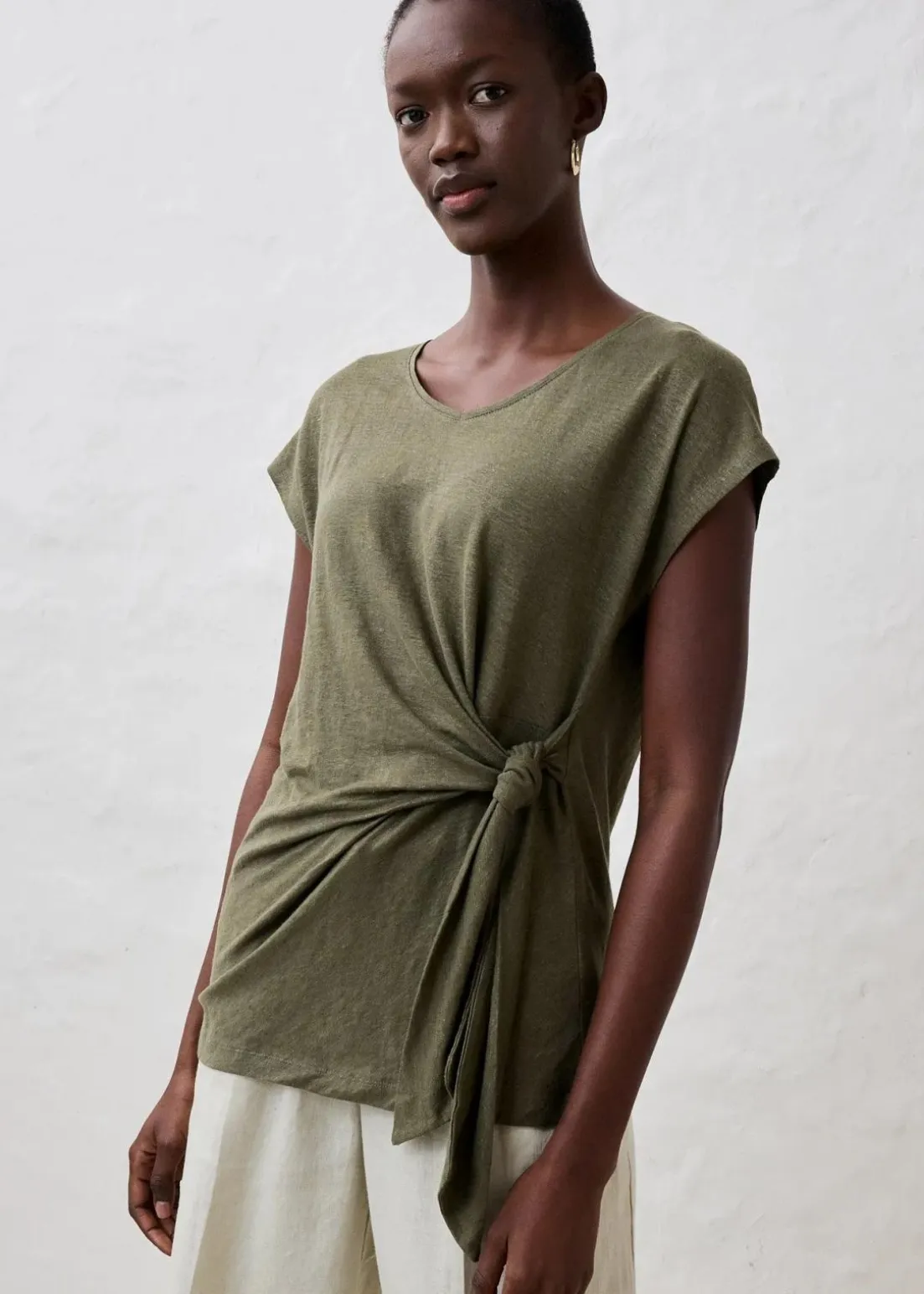 Wickelshirt aus reinem Leinen