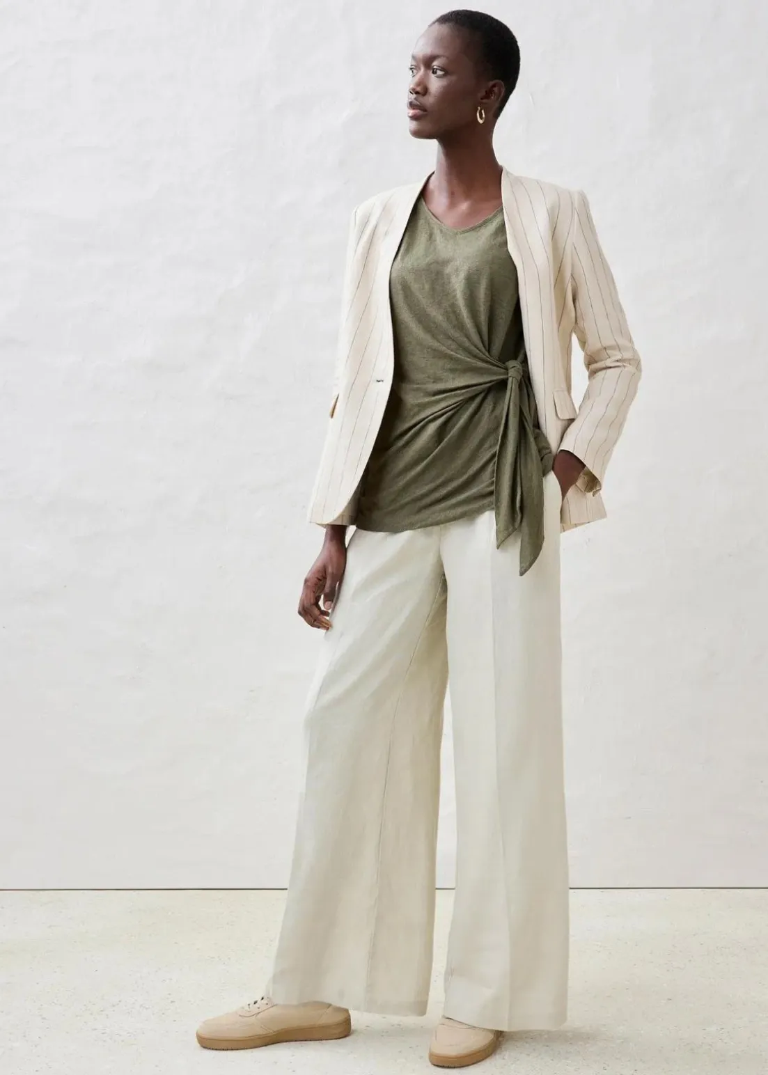 Wickelshirt aus reinem Leinen