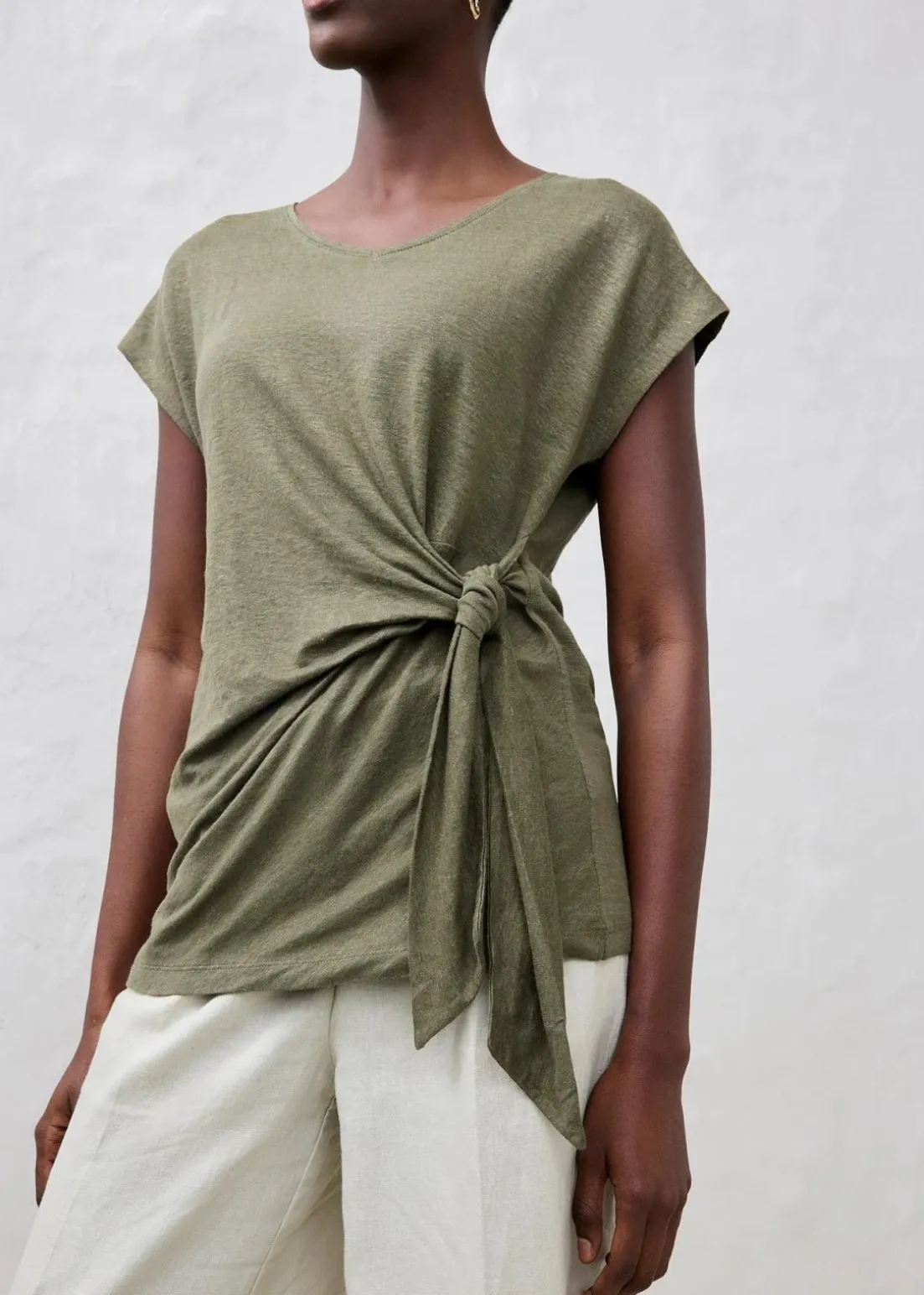 Wickelshirt aus reinem Leinen