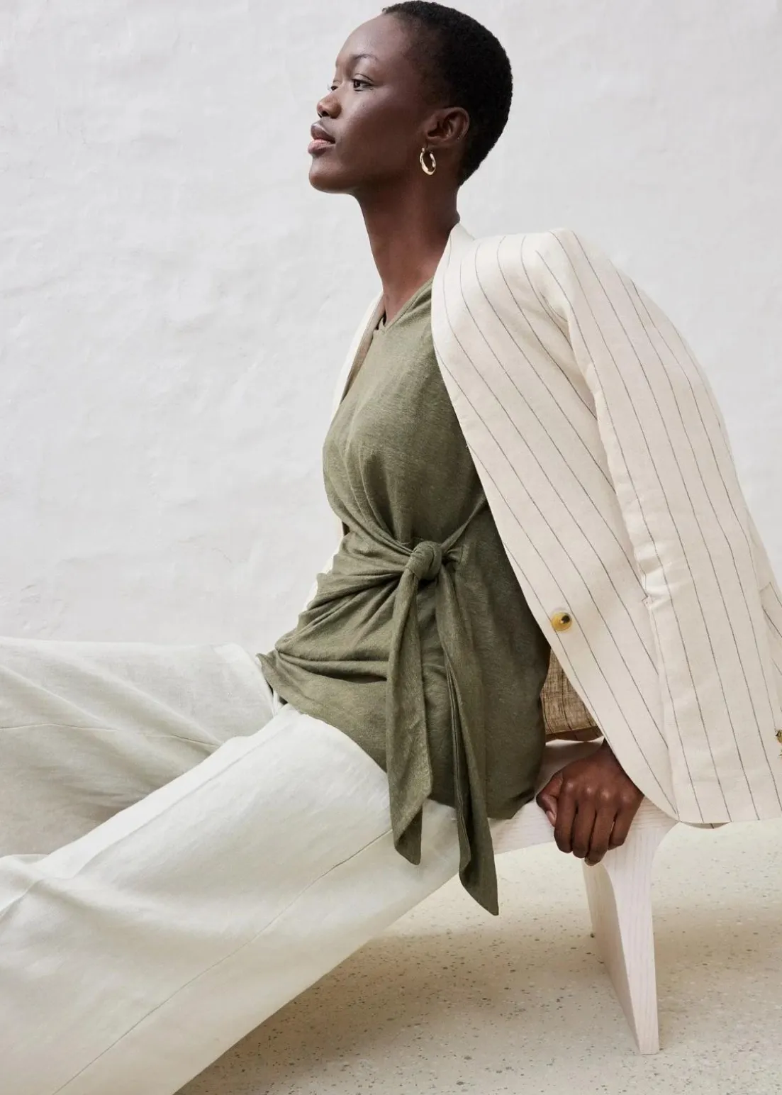 Wickelshirt aus reinem Leinen