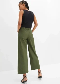 Wide Leg Hose, High Waist, Bequembund