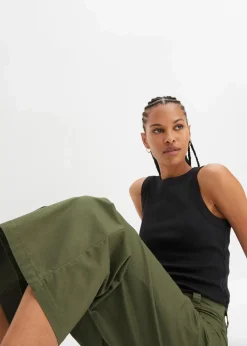 Wide Leg Hose, High Waist, Bequembund