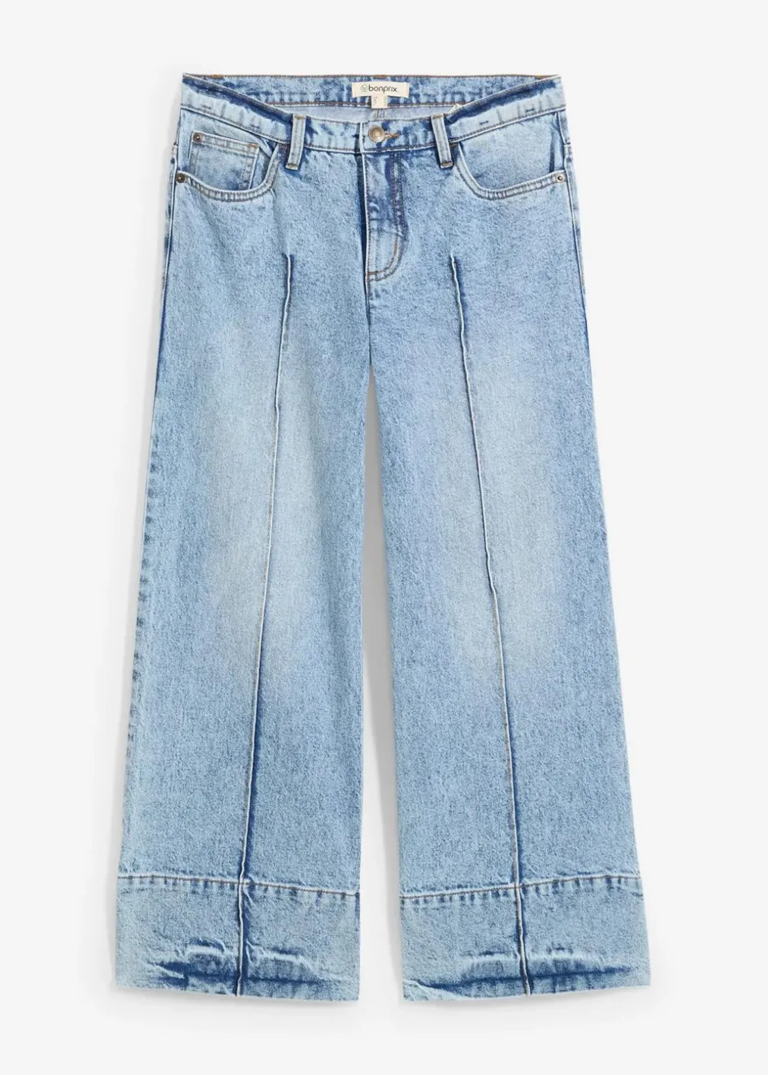 Wide Leg Jeans Mid Waist, cropped