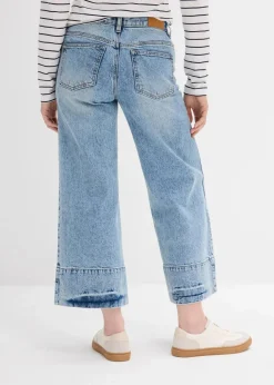 Wide Leg Jeans Mid Waist, cropped