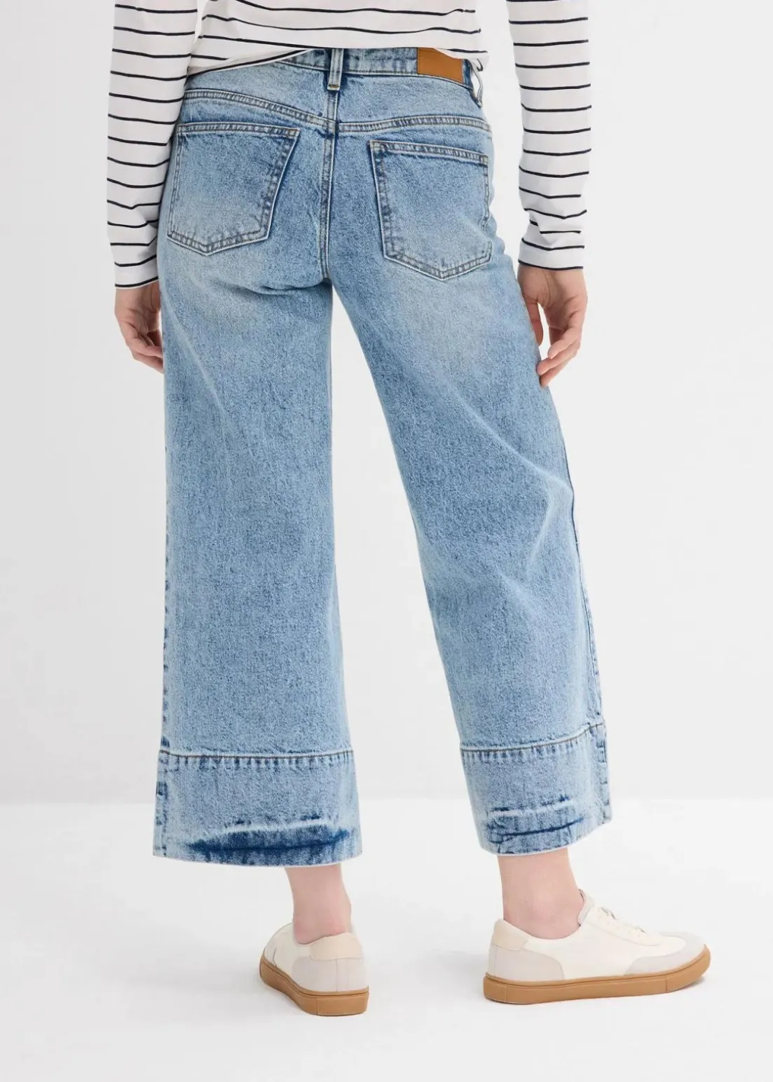 Wide Leg Jeans Mid Waist, cropped