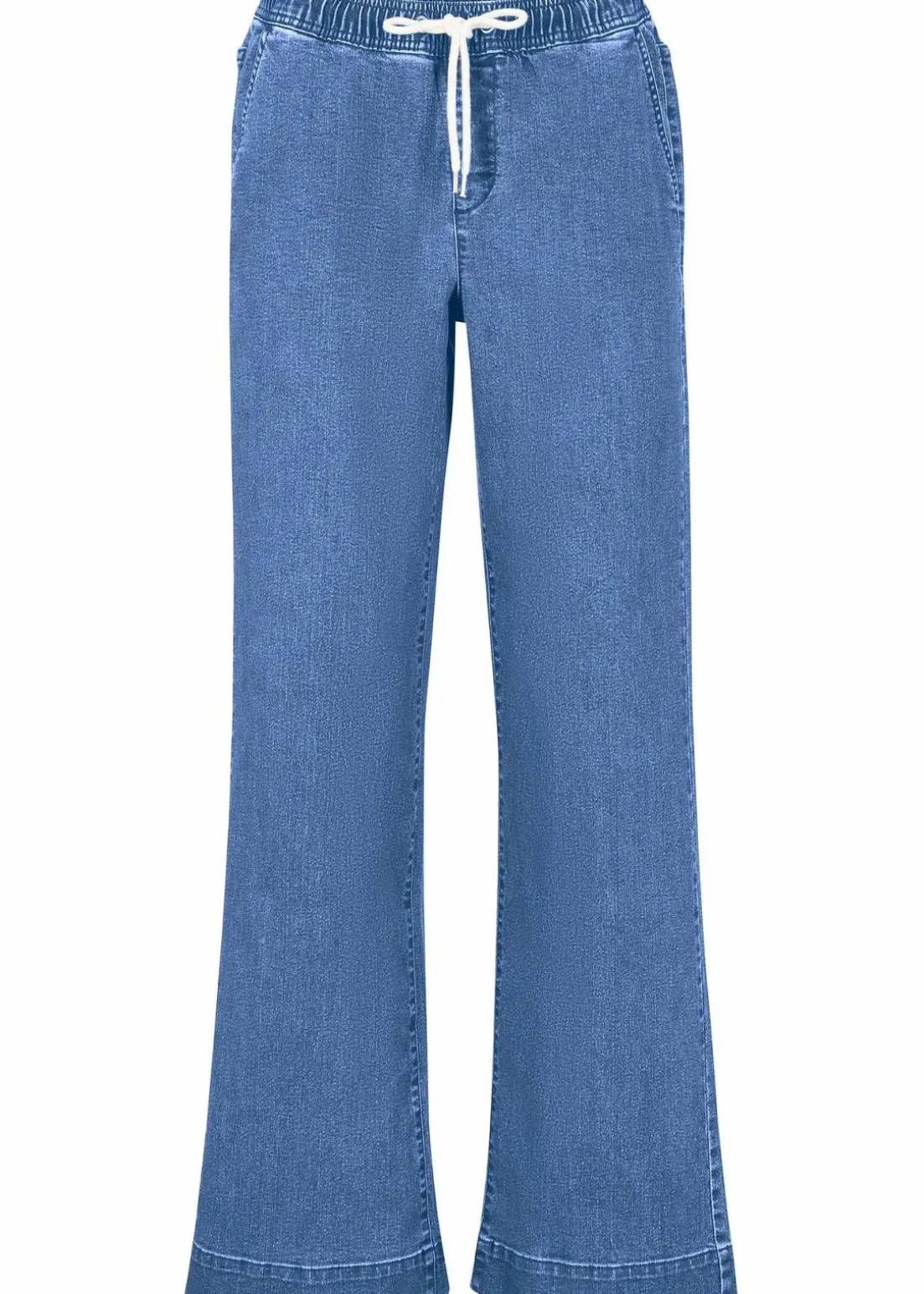 Wide Leg Jeans Mid Waist, Stretch