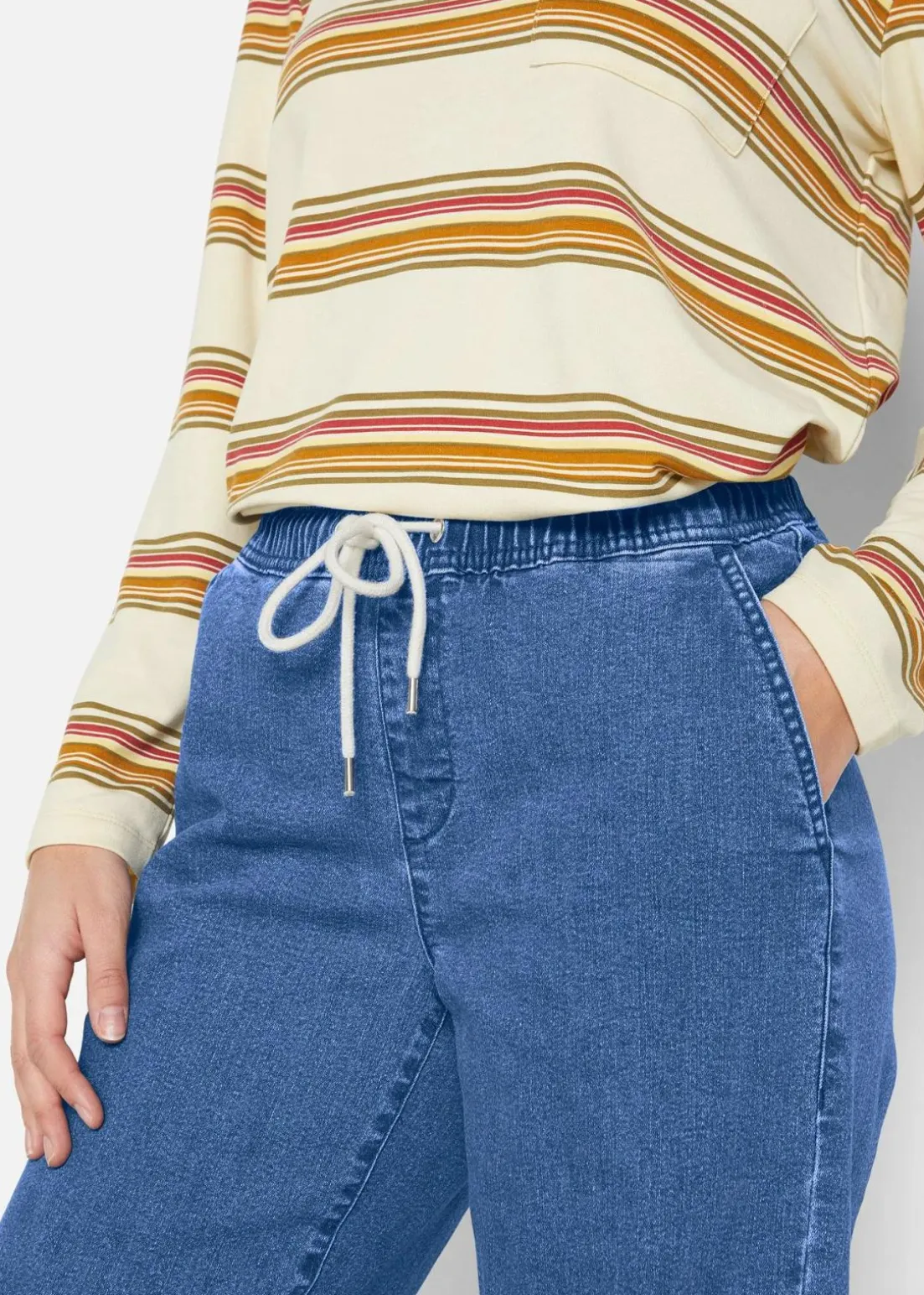 Wide Leg Jeans Mid Waist, Stretch