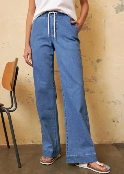Wide Leg Jeans Mid Waist, Stretch