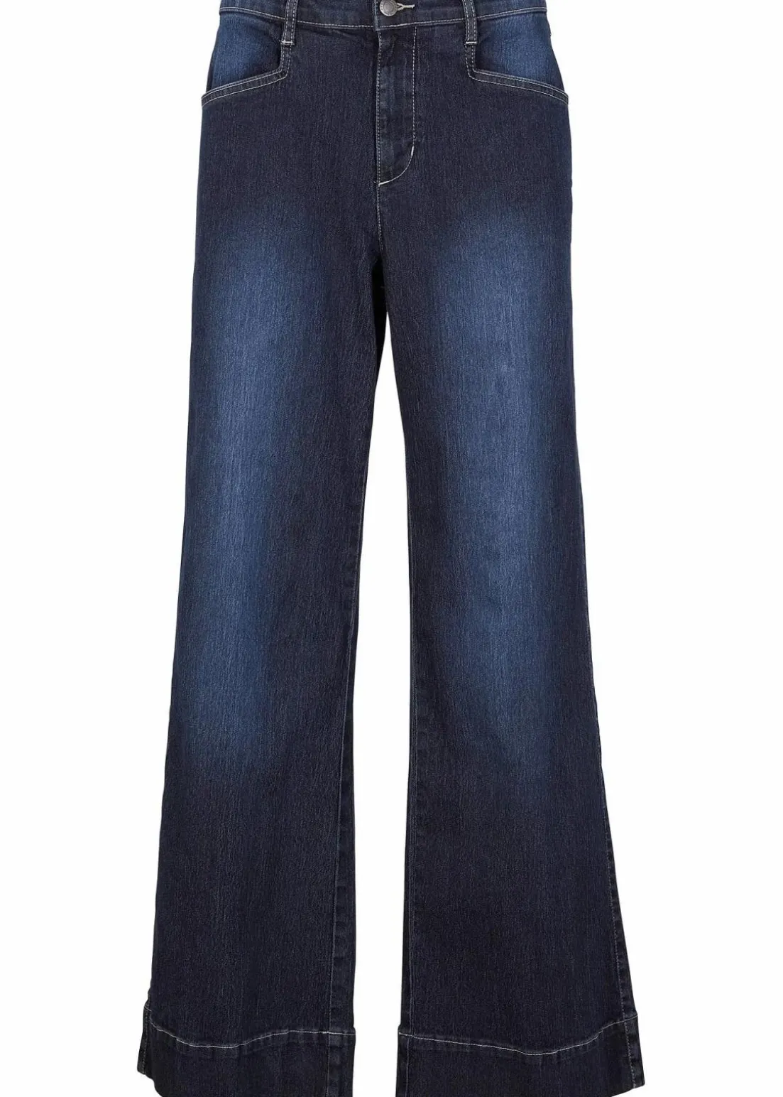 Wide Leg Jeans Mid Waist, Stretch