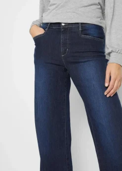 Wide Leg Jeans Mid Waist, Stretch