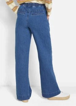 Wide Leg Jeans Mid Waist, Stretch