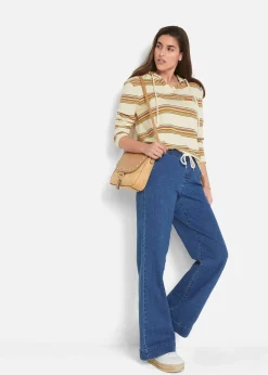 Wide Leg Jeans Mid Waist, Stretch