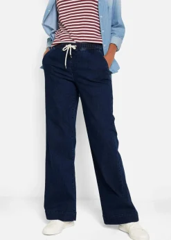 Wide Leg Jeans Mid Waist, Stretch