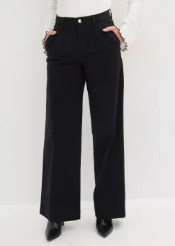 Wide-Leg Bundfalten-Hose mit Bequembund