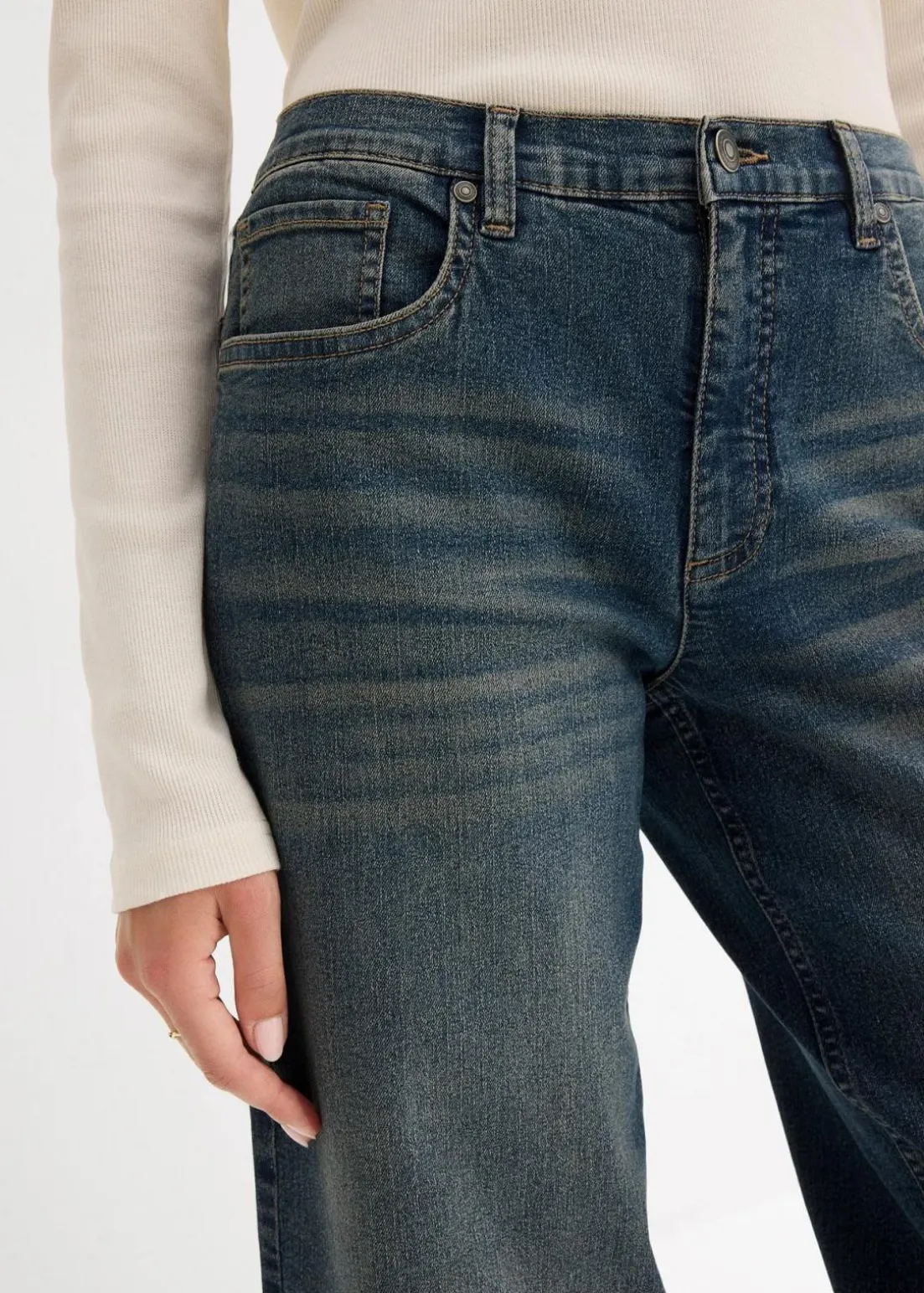 Wide-Leg-Jeans, High Waist