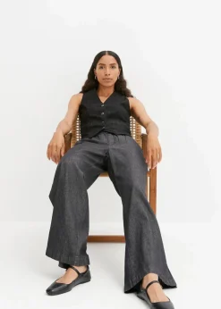 Wide-Leg-Jeans, High Waist