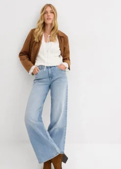 Wide-Leg-Jeans, High Waist