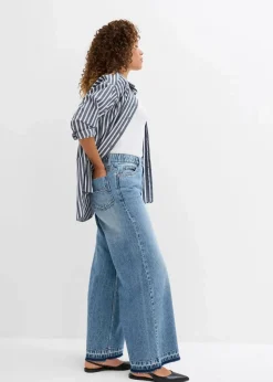 Wide-Leg-Jeans High Waist, cropped