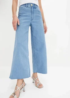 Wide-Leg-Jeans, High Waist, cropped