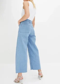 Wide-Leg-Jeans, High Waist, cropped