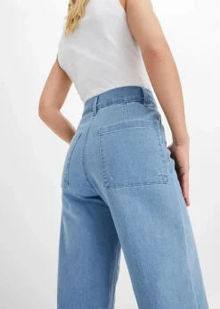 Wide-Leg-Jeans, High Waist, cropped