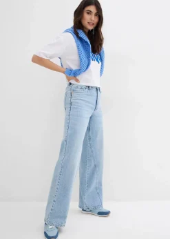Wide-Leg-Jeans High Waist, Low Stretch
