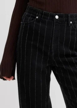 Wide-Leg-Jeans High Waist mit Destroyed Effekten