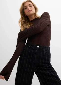 Wide-Leg-Jeans High Waist mit Destroyed Effekten