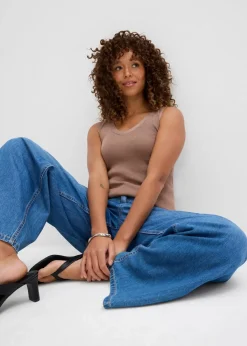 Wide-Leg-Jeans Mid Waist