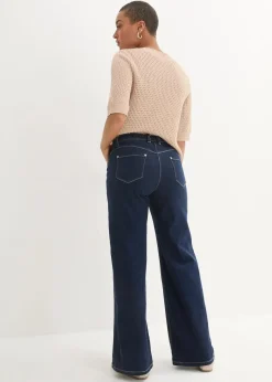 Wide-Leg-Jeans Mid Waist, Bequembund