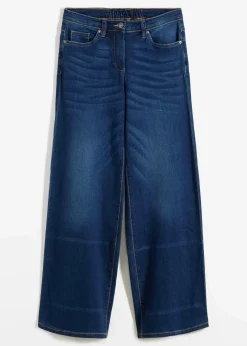 Wide-Leg-Jeans Mid Waist, Bequembund