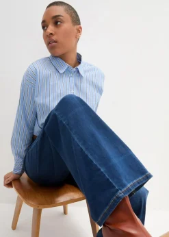 Wide-Leg-Jeans Mid Waist, Bequembund