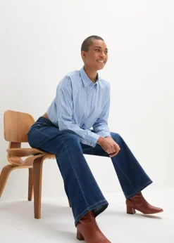 Wide-Leg-Jeans Mid Waist, Bequembund