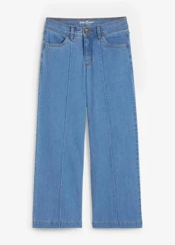 Wide-Leg-Jeans, Mid Waist, cropped