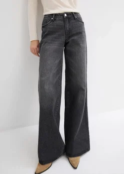 Wide-Leg-Jeans, Mid Waist, Low Stretch Full Length