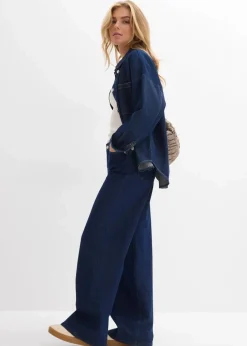 Wide-Leg-Jeans, Mid Waist, Low Stretch Full Length