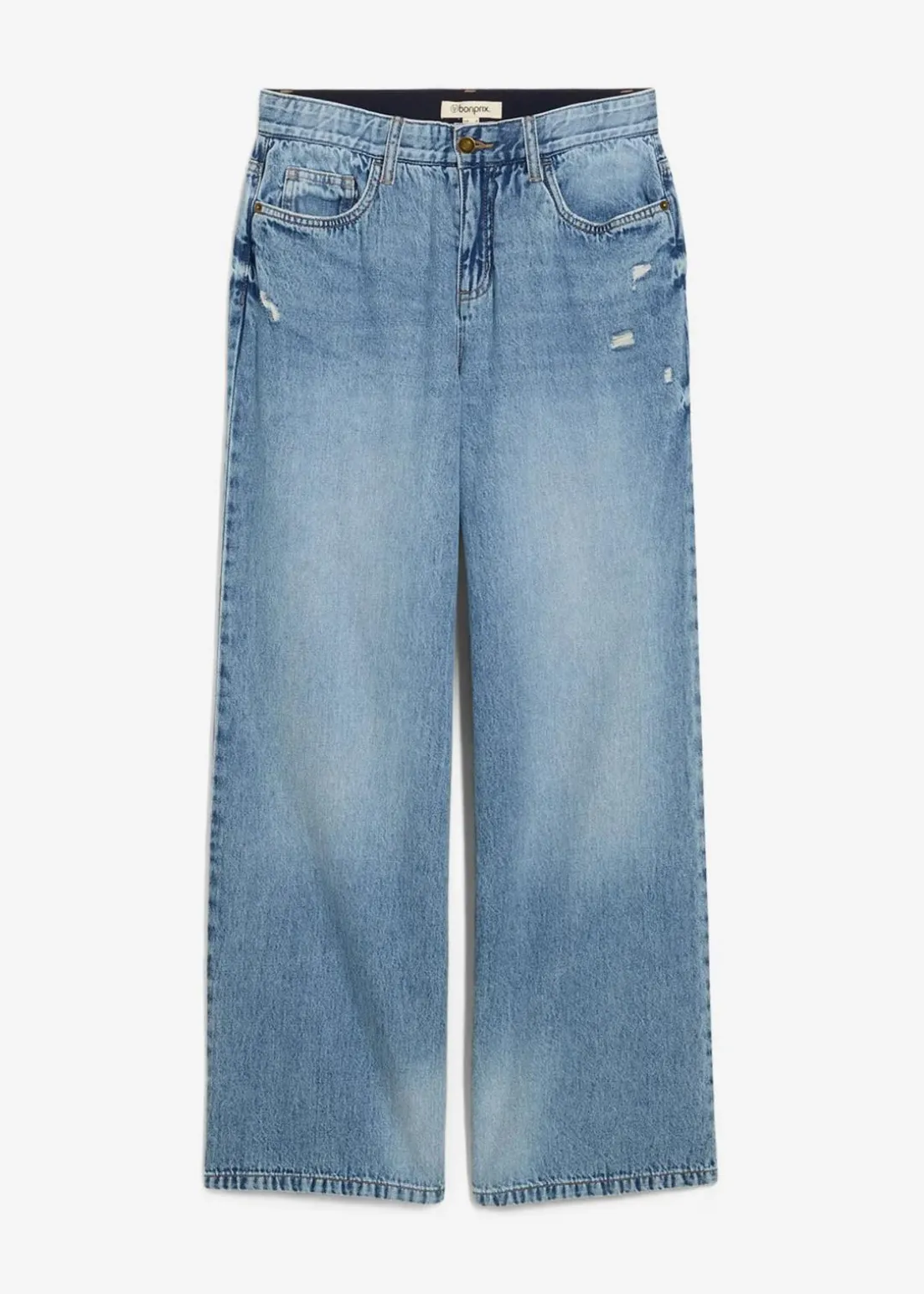 Wide-Leg-Jeans Mid Waist, Low Stretch