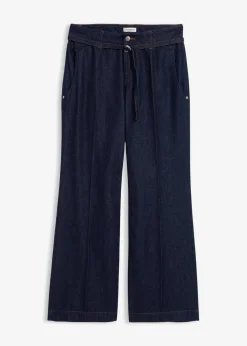 Wide-Leg-Jeans Mid Waist mit Gürtel